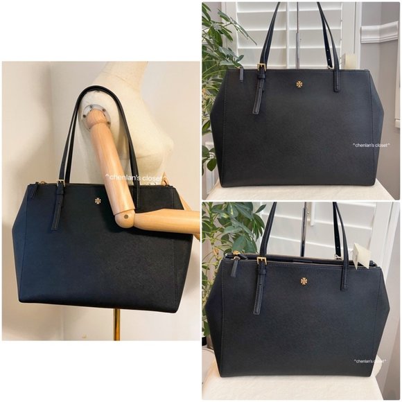 🔥NeW! Tory Burch Emerson Large Double Zip Tote - Picture 1 of 12